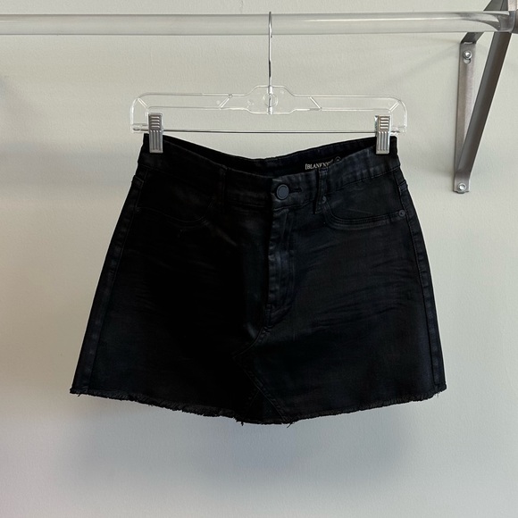 Blank NYC Black Coated Denim Skirt - Picture 1 of 2
